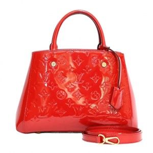 Louis Vuitton Montaigne Patent Leather Handbag